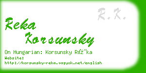 reka korsunsky business card